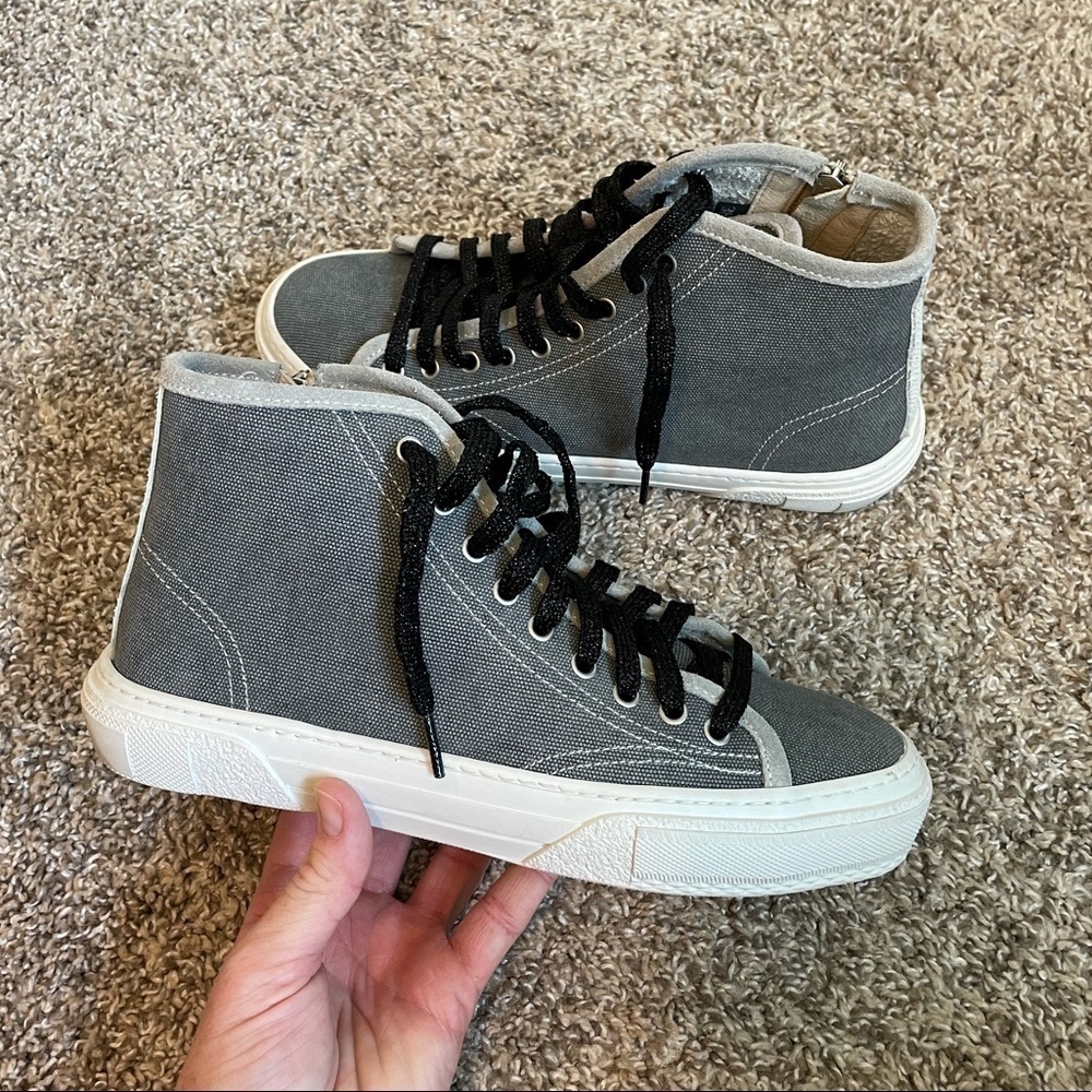 P448. Sally Grey high top platform sneakers size 38 / 7.5